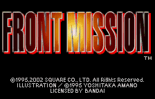 Front Mission title screen for WonderSwan Color